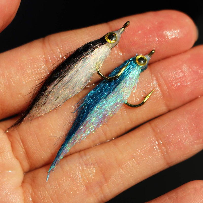Tigofly 10 pcs Ice Dub UV Polar Fry Slowly Sinking Salmon Trout Steelhead Minnow Fly Fishing Flies Lures Set-Size 8 - Image 1